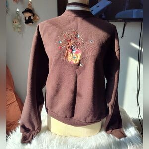 Brown '90s Cat Sweater